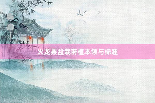 火龙果盆栽莳植本领与标准